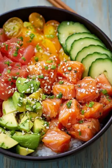 Salmon and Avocado Poke Bowl
