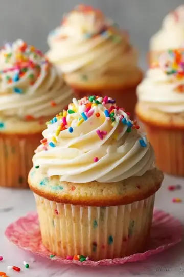Simple Funfetti-Style Cupcakes