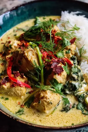 Creamy Coconut Chicken with Garlic and Ginger