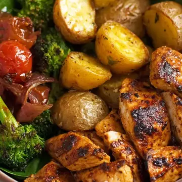 Skinny Chicken and Roasted Potato Bowl