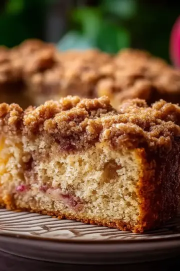 Rhubarb Streusel Coffee Cake Easy Recipe