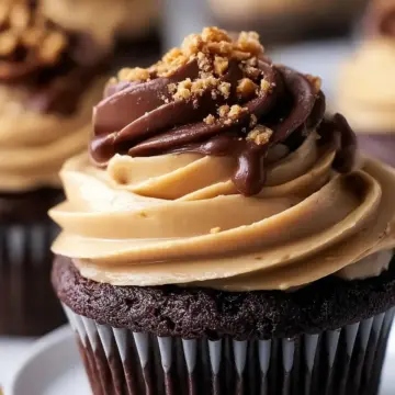 Peanut Butter and Chocolate Cupcakes Easy Recipe