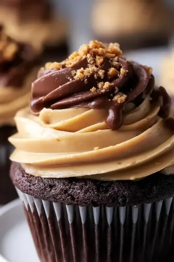 Peanut Butter and Chocolate Cupcakes Easy Recipe