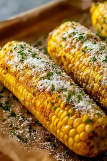 Easy Corn on the Cob with Parmesan Cheese